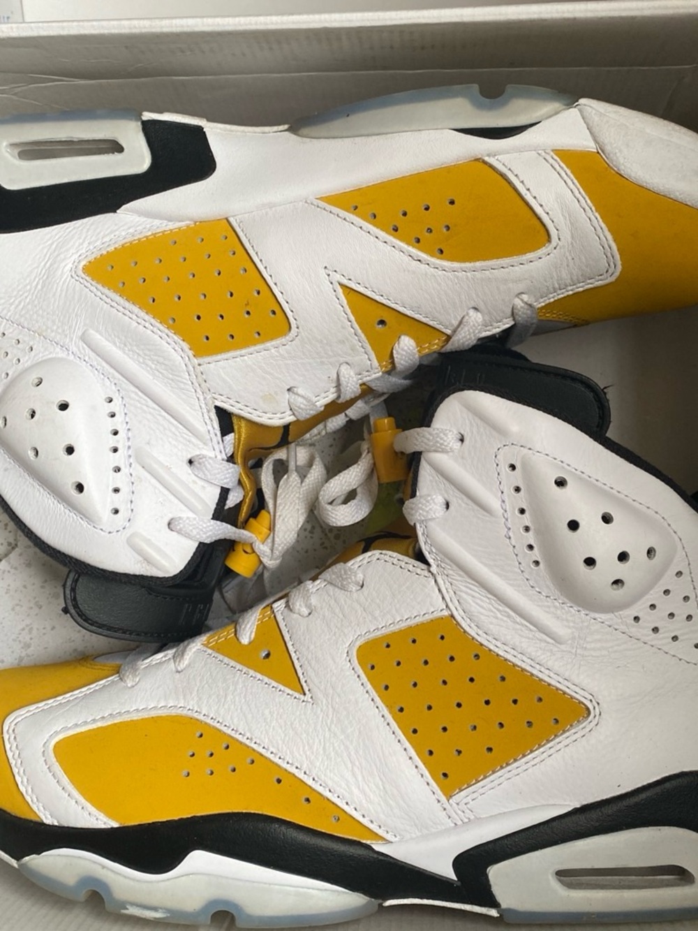 Air Jordan 6 Retro White and Yellow Sneakers